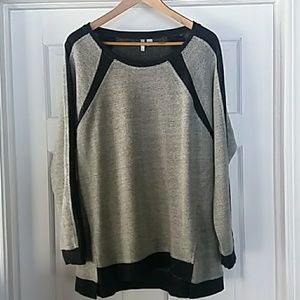Plus metallic woven sweater sweatshirt